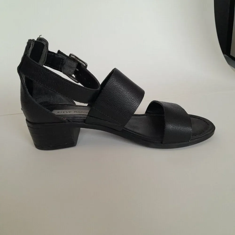 Women Steven Madden Shoes Black Strappy Heel Size 6.5M